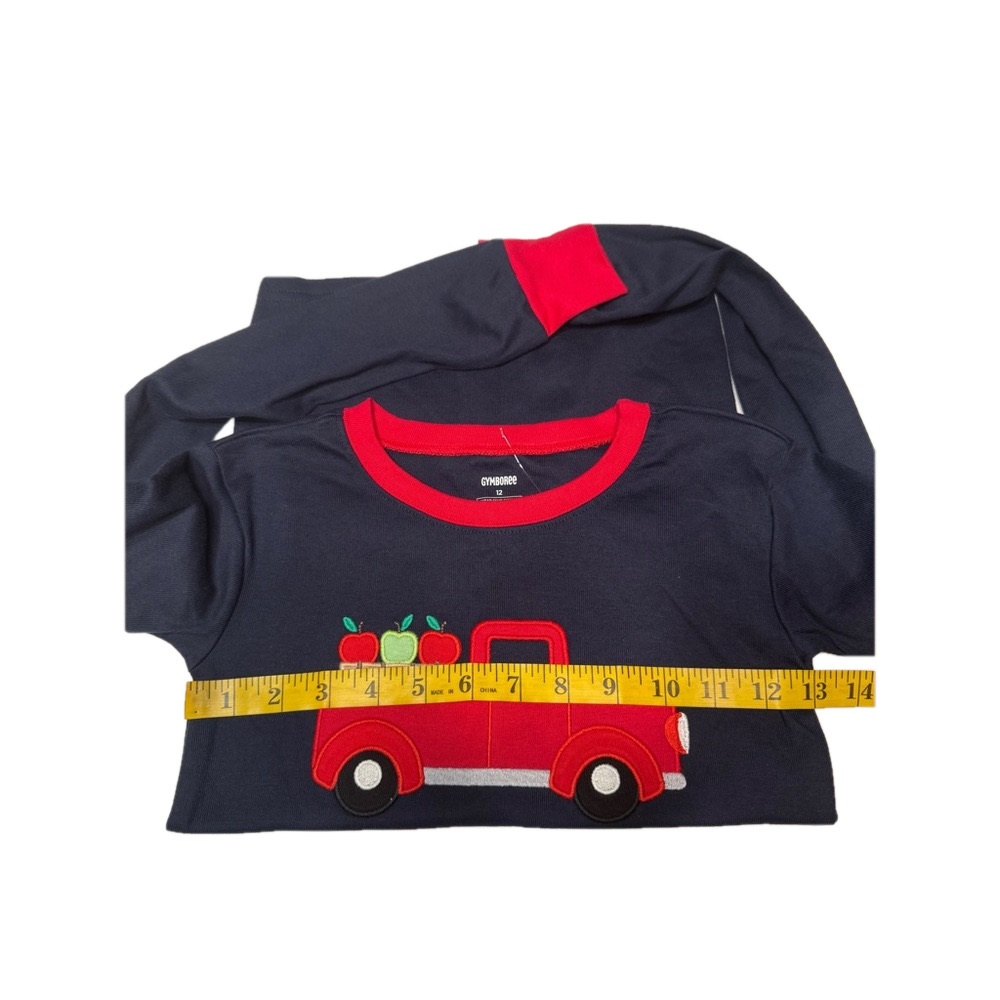 Gymboree Appliqué Apple Truck Dark Blue Pajama a Top NWT Size 12 Unisex SKU0744 - Picture 5 of 7